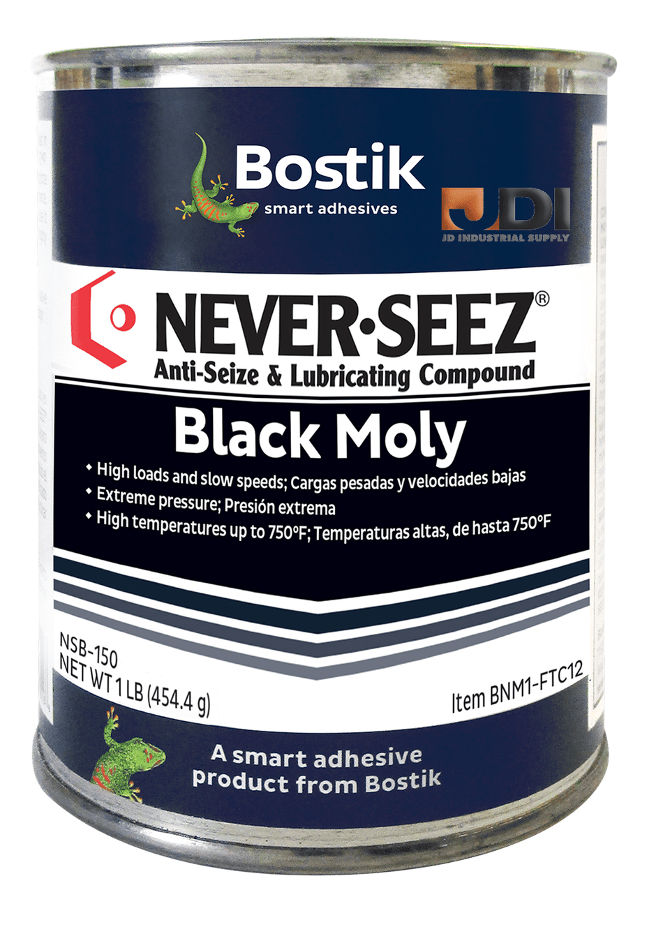 Never Seez Black Moly NSB-150 Extreme Pressure Grease 16 oz. Flat Top Can