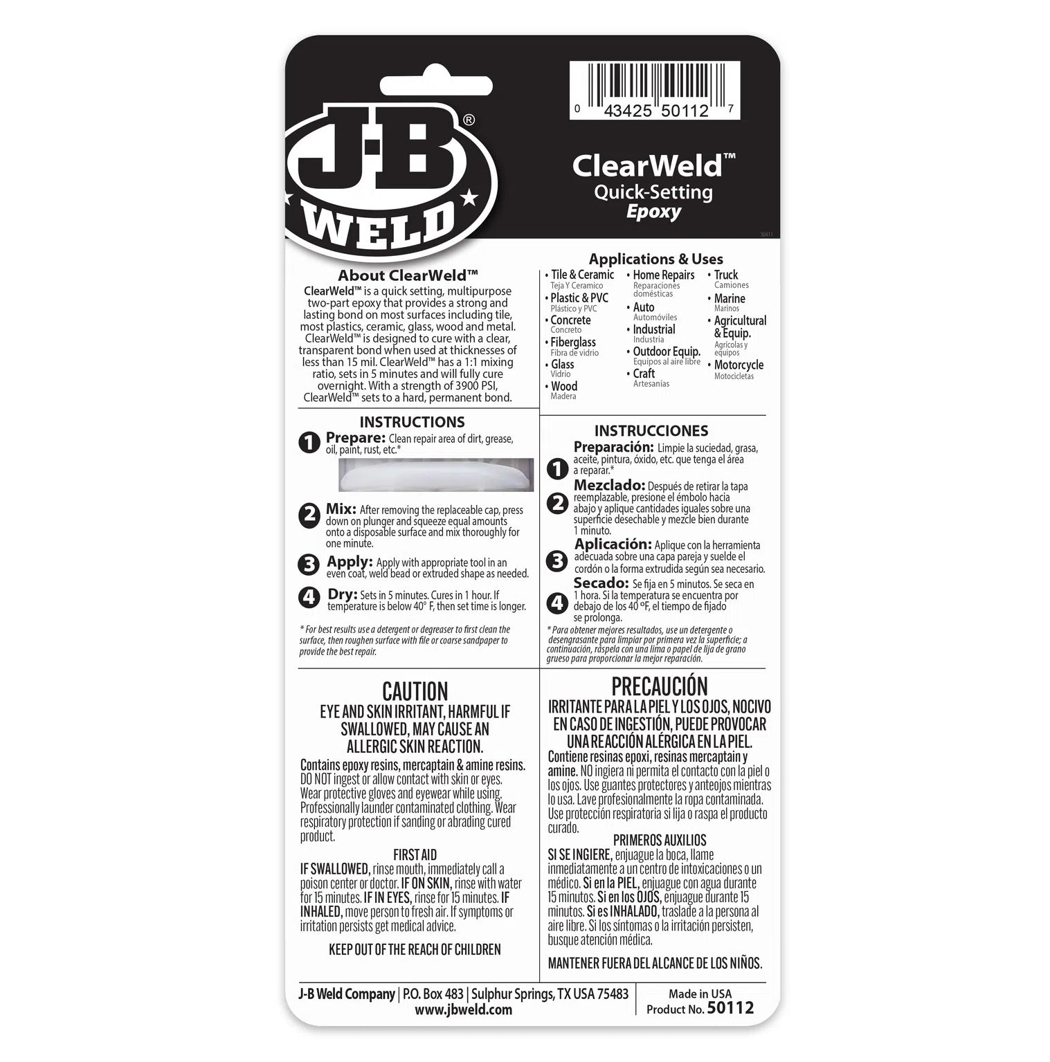 JB Weld Clear Weld Epoxy