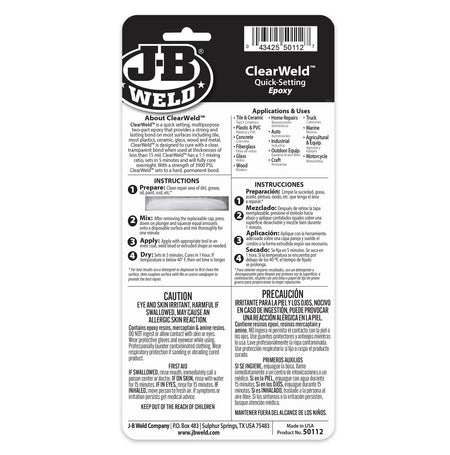 JB Weld Clear Weld Epoxy