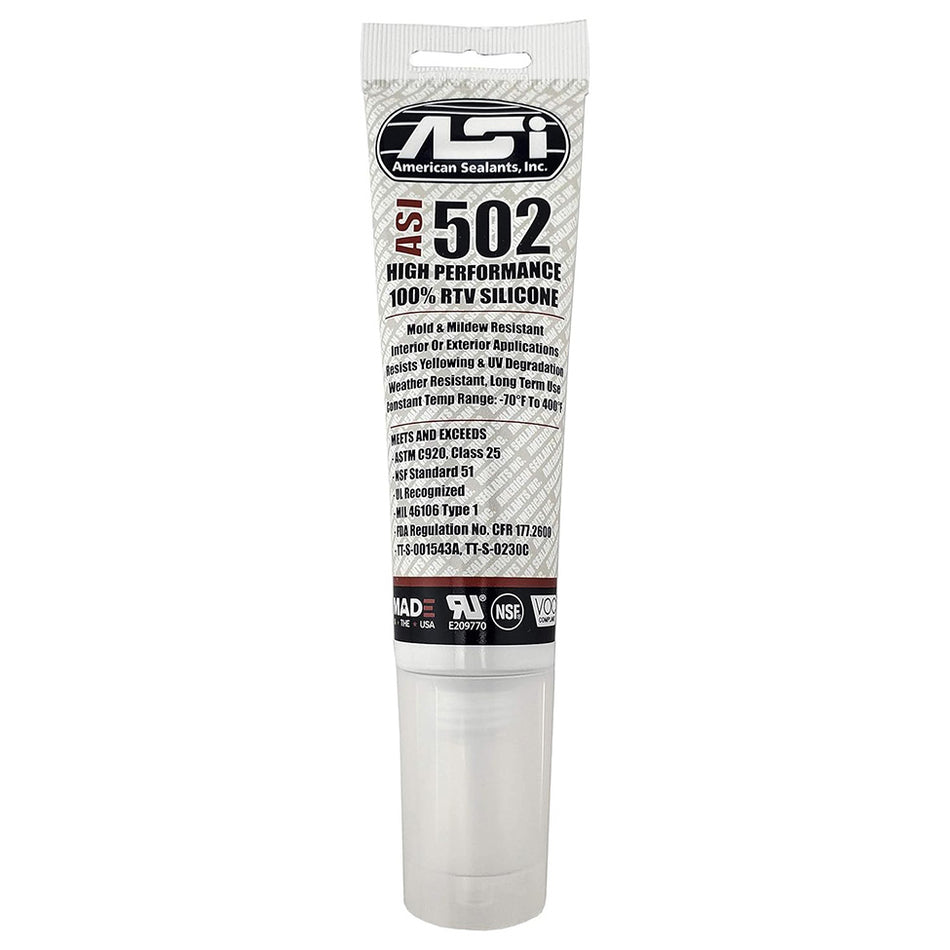 ASI 502 100% RTV Silicone Sealant (American Sealants, Inc./ 2.8 oz.)