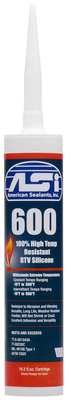 ASI 600 (American Sealants Inc.) 100% High Temp RTV Silicone