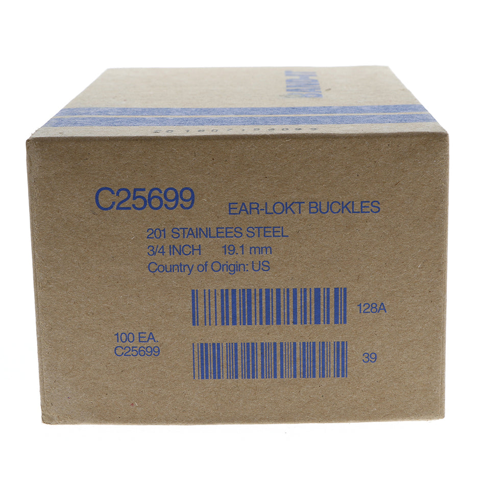Band It C25699 - 3/4" Width 201 Stainless Steel Buckles Ear-Lokt Variety (Box of 100)