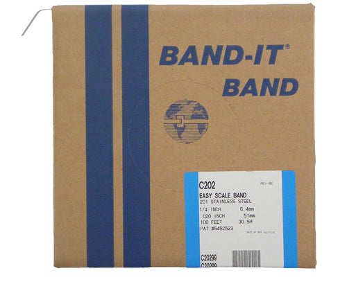 BAND-IT C20299: 1/4" Width  201 Stainless Steel Strapping (100 Ft. Roll)