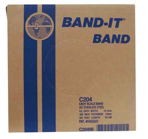 BAND-IT C20499: 1/2" Width 201 Stainless Steel Strapping (100 Ft. Roll)