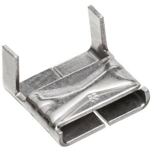 BAND-IT C252 - 1/4" Width 201 Stainless Steel Clip Buckles  (Box of 100)