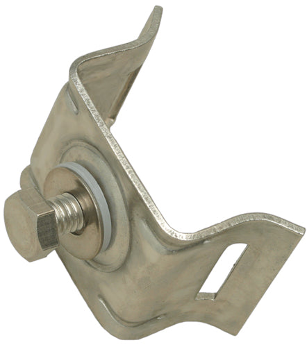 D31099 ( Box of 50 ) Flared leg mini Brack-it, SS with SS bolt and fiber washer. 1/2" slot Flared Leg