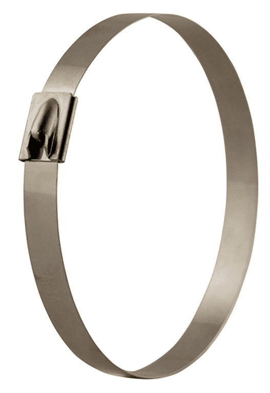Band-It KE0858  316SS, 5/16" x 0.010" (base metal) 0.016" (coated, Nylon 11) x 20.4" Bag of 100