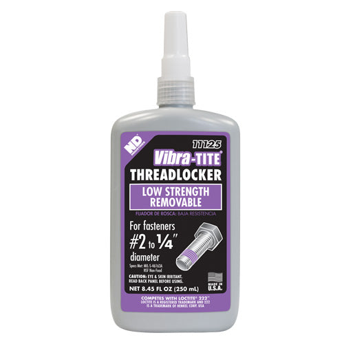Vibra Tite 111 (Purple) - 250 ML Low Strength Threadlocker (For fasteners under 1/4")