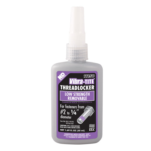Vibra Tite 111 (Purple) - 50 ML Low Strength Threadlocker (For fasteners under 1/4")