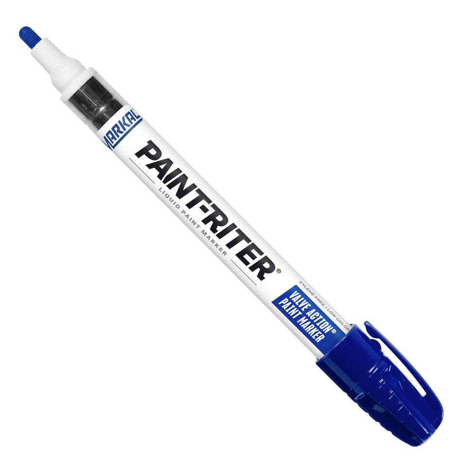 Markal Paint-Riter Valve Action Marker Blue Box of 12