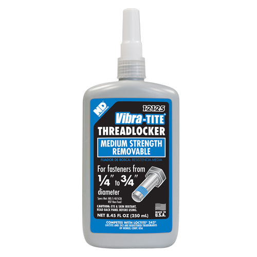 Vibra Tite Blue 121 - 250 ML Medium Strength Threadlocker (For Fasteners 1/4" -3/4")