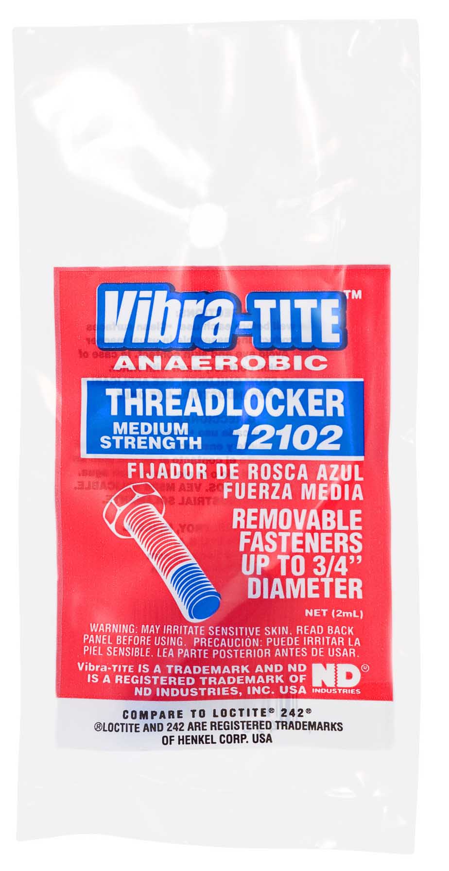 Medium Strength Threadlocker 2 ml Bullet Tubes