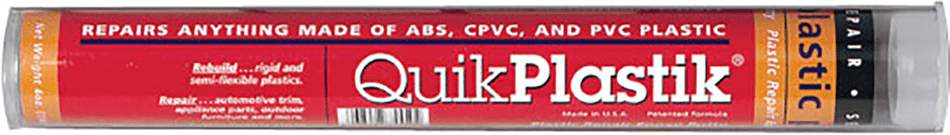QuikPlastik Epoxy Putty Stick ABS, CPVC, & PVC Plastic Repair Polymeric Systems, Inc. (7" Tube)