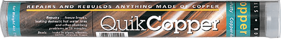 QuikCopper Epoxy Putty Stick For Copper, Brass, & Bronze Repairs Polymeric Systems Inc. (7" Tube)