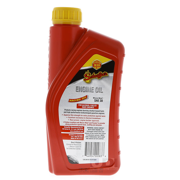 Schaeffer 110 Micron Moly SAE 30 Racing Oil (1 Qt)