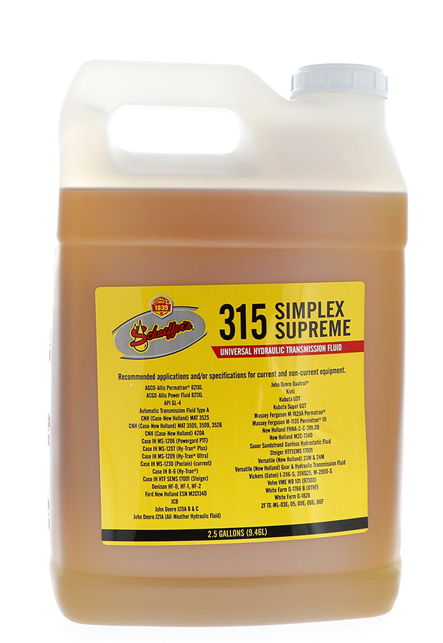 Schaeffer 315 Simplex Supreme Tractor Hydraulic Fluid (2.5 Gallon)