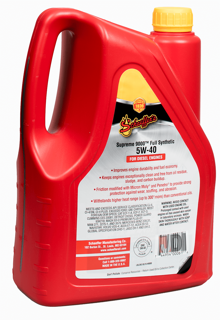 Schaeffer 9000 SAE 5W-40 (Gallon)   Full Synthetic Diesel Engine Oil
