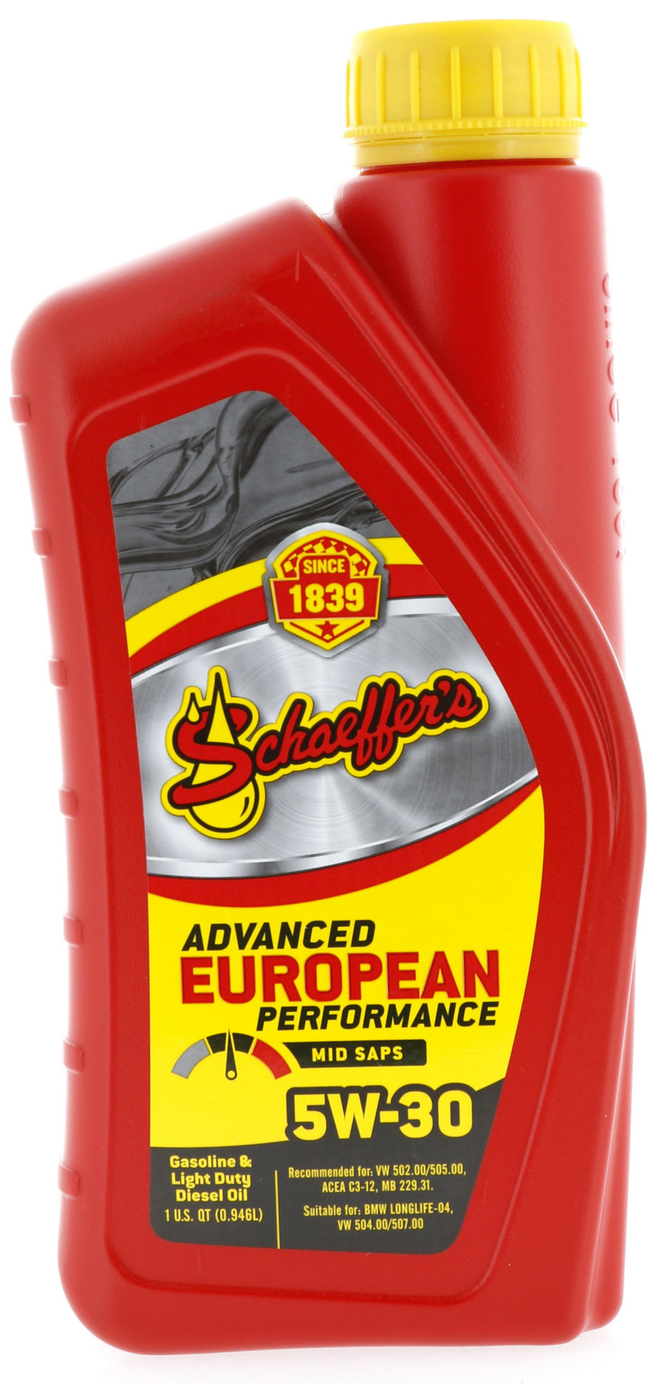 Schaeffer European Engine Oil Mid SAPS 5W-30 (1 QT)