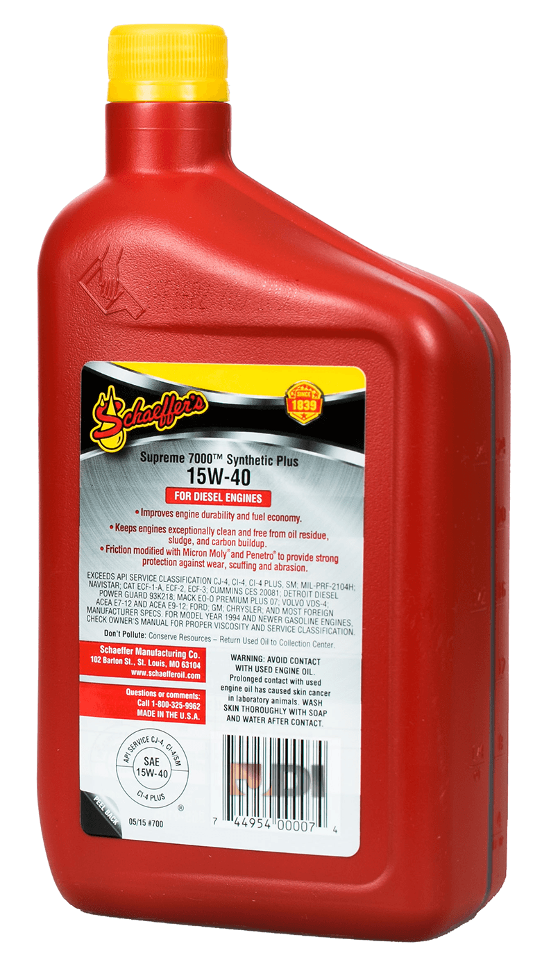 Schaeffer Supreme 7000 (Quart)  15W-40 Synthetic Plus Diesel Oil