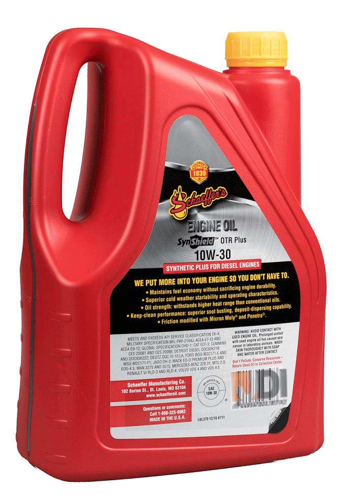 Schaeffer SynShield OTR Plus 10W-30 Diesel Engine Oil